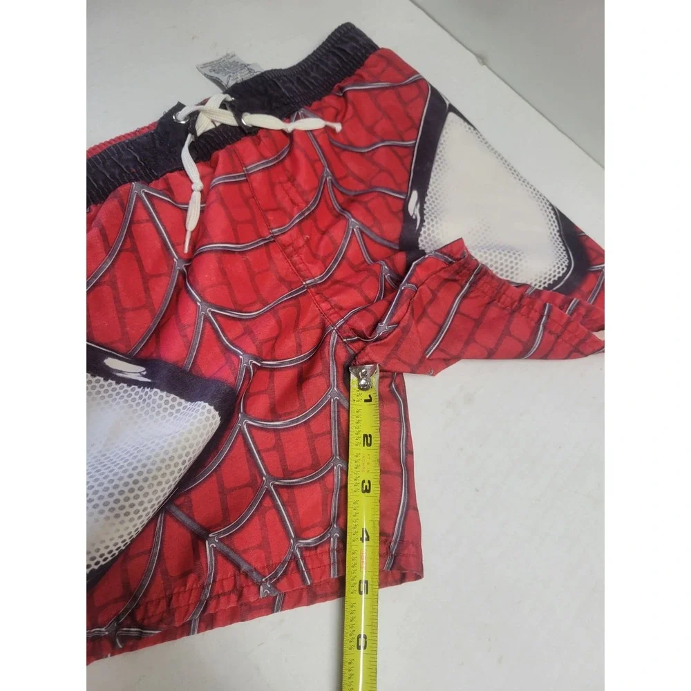 Marvel Spiderman Boys‎ Red Web Print Swim Trunks Board Shorts Size 4/5 2014